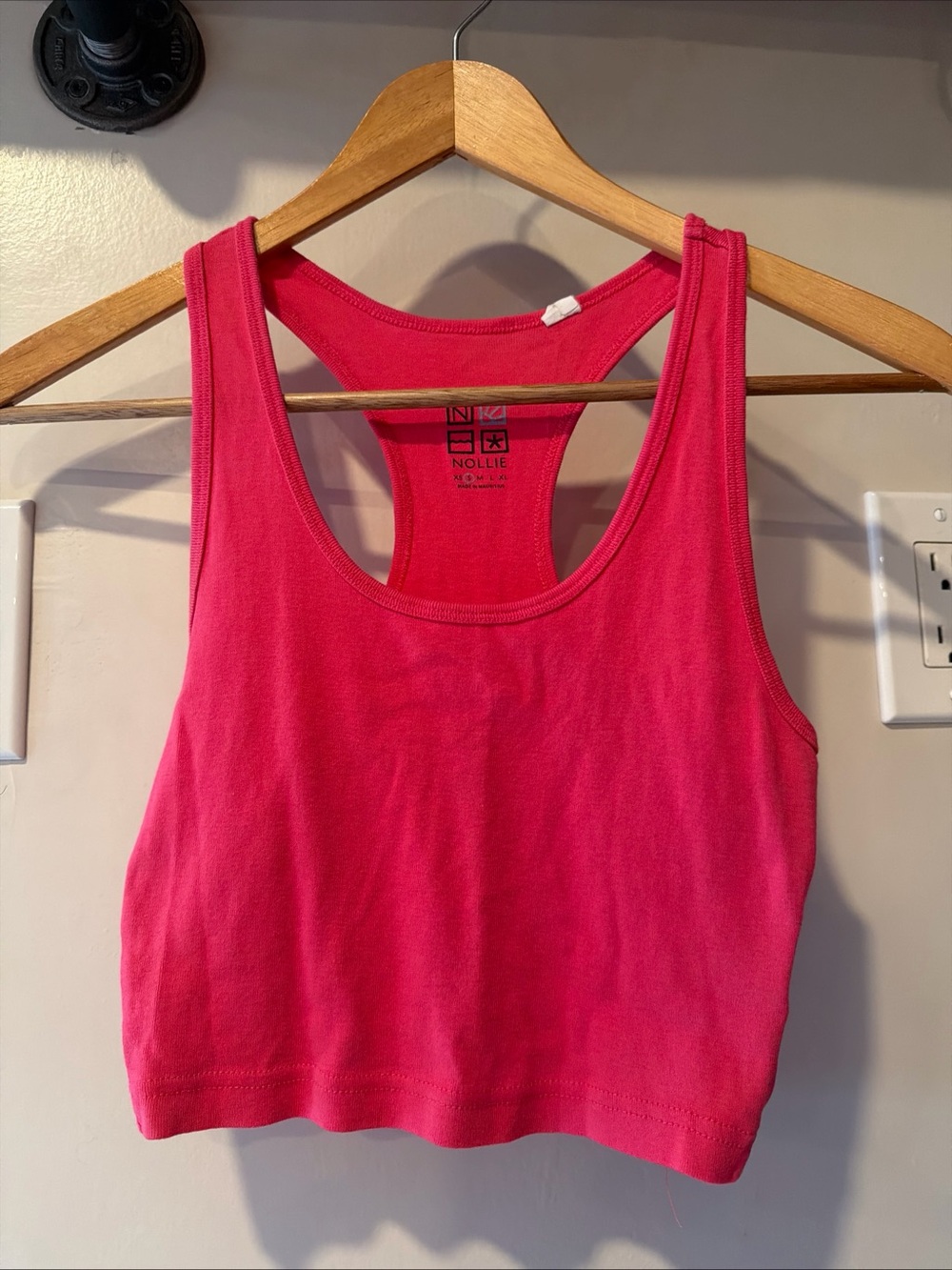 Nollie Hot Pink Racerback Crop Tank